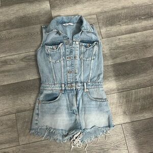 Like new Zara denim sleeveless romper